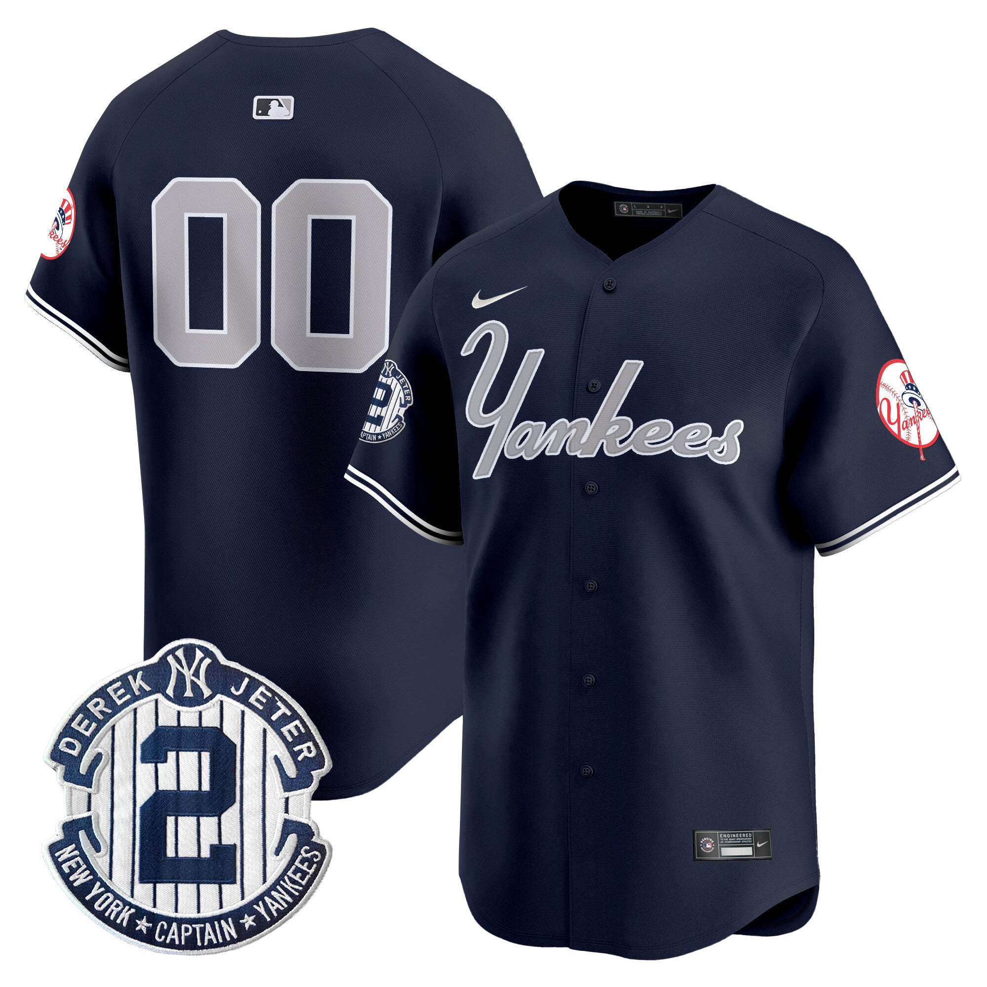 Yankees Throwback Vapor Premier Limited Custom Jersey V2 - All Stitched - Men, Navy