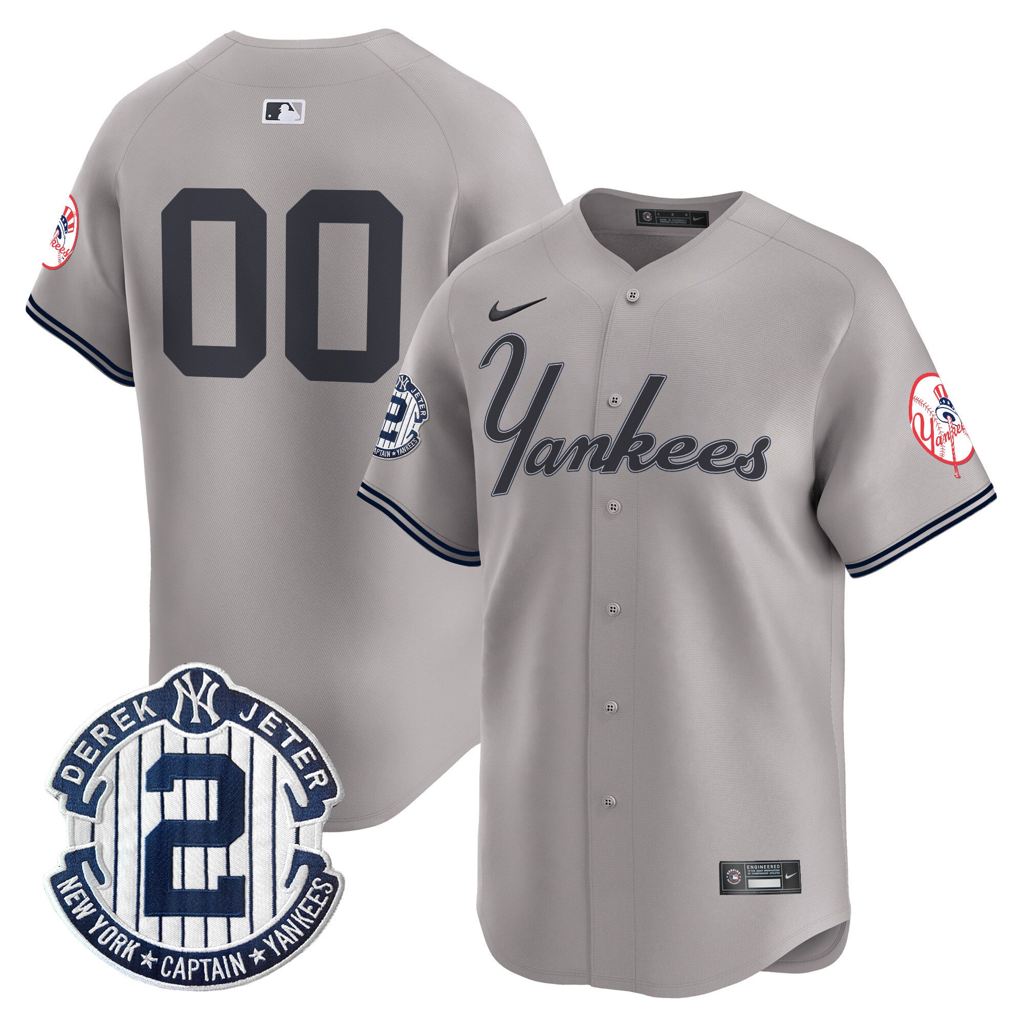Yankees Throwback Vapor Premier Limited Custom Jersey V2 - All Stitched - Men, Gray