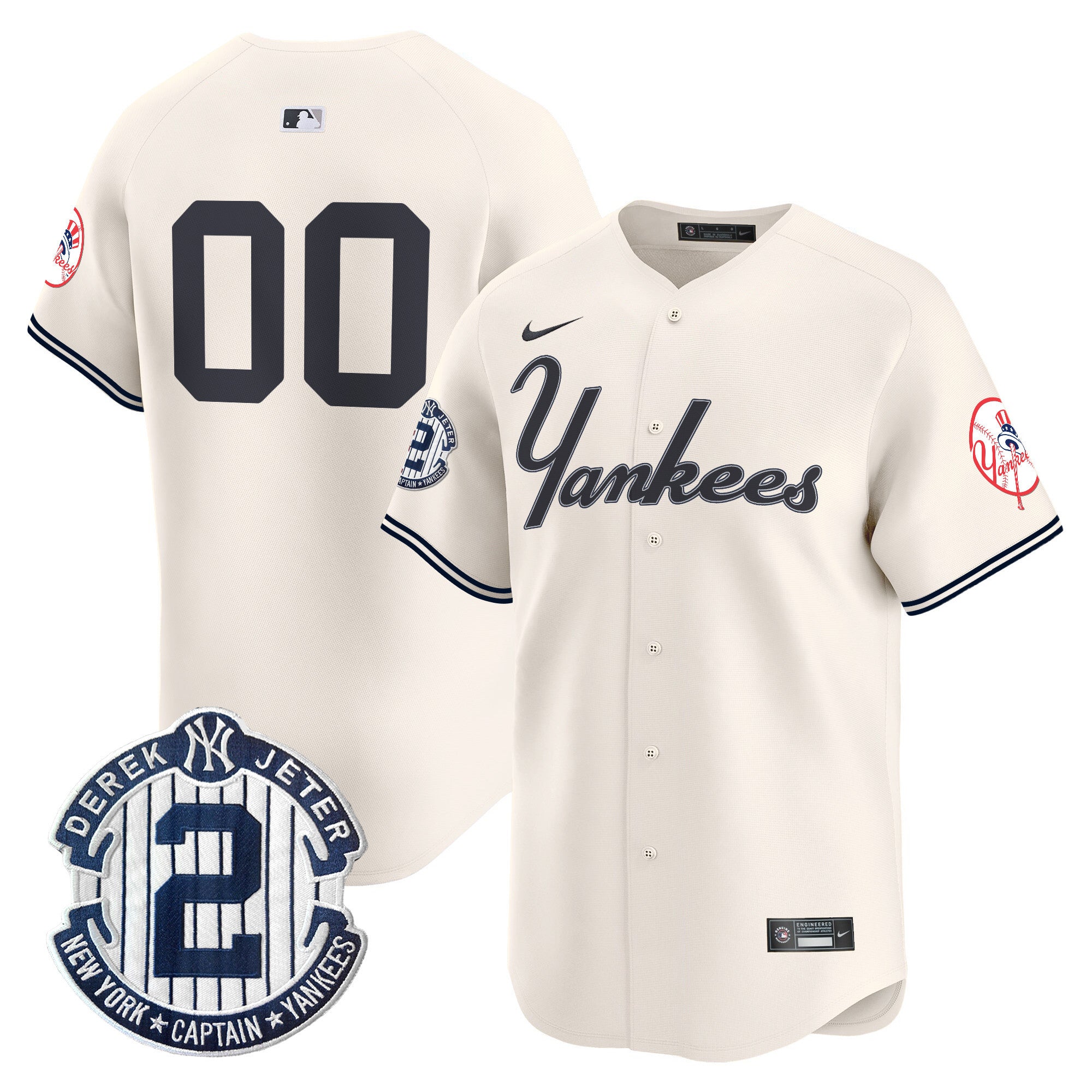 Yankees Throwback Vapor Premier Limited Custom Jersey V2 - All Stitched - Men, Cream