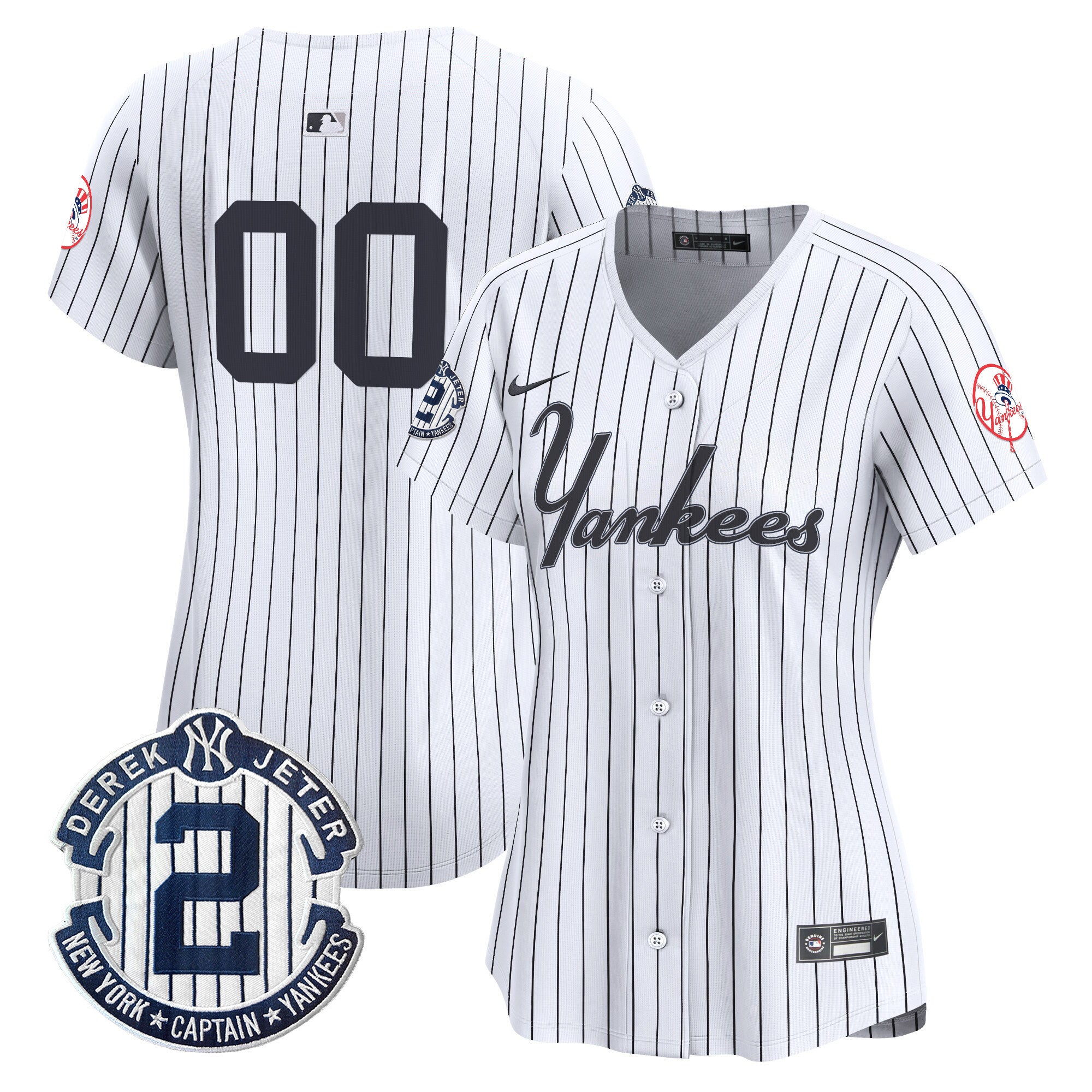 Yankees Throwback Vapor Premier Limited Custom Jersey V2 - All Stitched - Women, Pinstripe