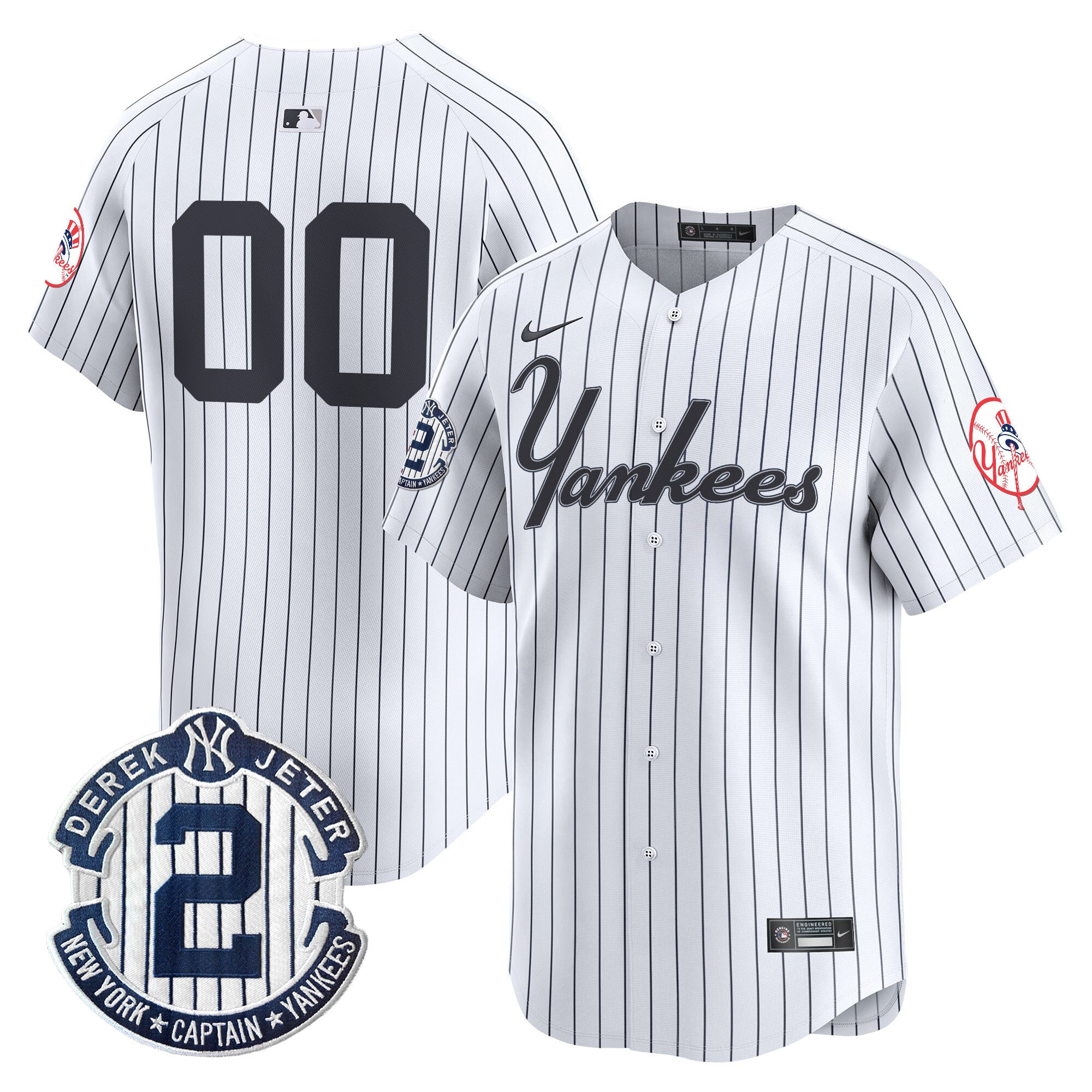 Yankees Throwback Vapor Premier Limited Custom Jersey V2 - All Stitched - Men, Pinstripe