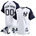 Yankees Vapor Premier Limited Custom Jersey - New York Patch - All Stitched - Youth, White Alternate