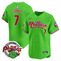 Youth's Phillies Phanatic Patch Vapor Premier Limited Jersey V2 - All Stitched - Green, Trea Turner